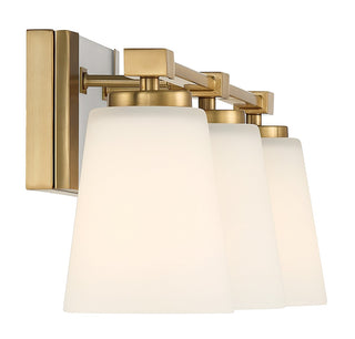 Darby Three Light Bathroom Vanity in Warm Brass
