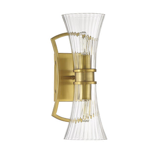 Bennington Two Light Wall Sconce in Warm Brass