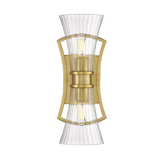 Bennington Two Light Wall Sconce in Warm Brass