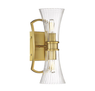 Bennington Two Light Wall Sconce in Warm Brass