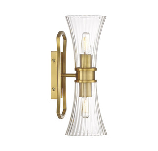 Bennington Two Light Wall Sconce in Warm Brass