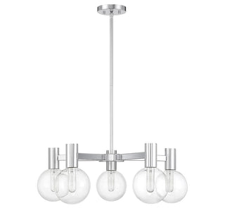 Wright Five Light Chandelier in Chrome