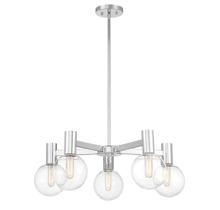 Wright Five Light Chandelier in Chrome