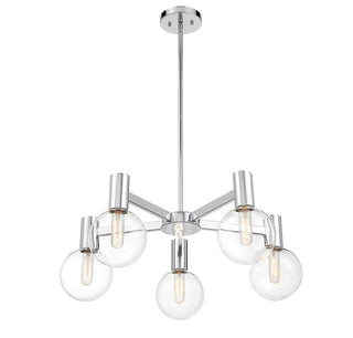 Wright Five Light Chandelier in Chrome