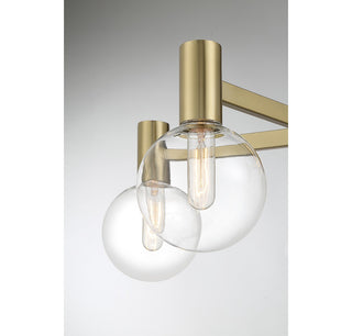 Wright Five Light Chandelier in Warm Brass