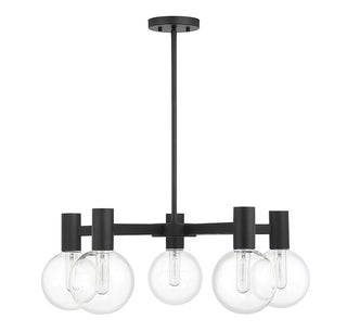 Wright Five Light Chandelier in Matte Black