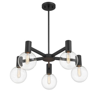 Wright Five Light Chandelier in Matte Black