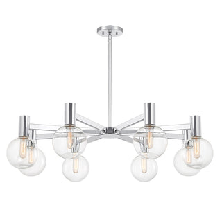 Wright Eight Light Chandelier in Chrome