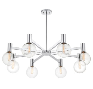 Wright Eight Light Chandelier in Chrome