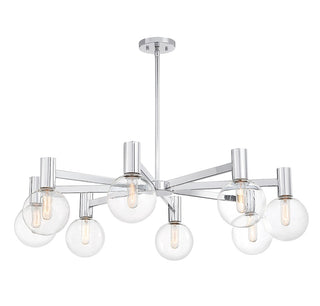 Wright Eight Light Chandelier in Chrome