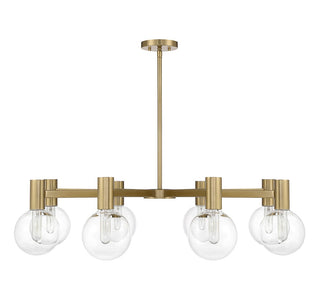 Wright Eight Light Chandelier in Warm Brass