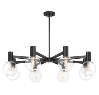 Wright Eight Light Chandelier in Matte Black