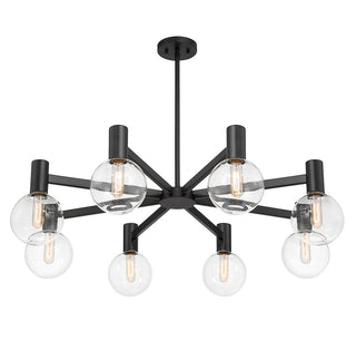 Wright Eight Light Chandelier in Matte Black