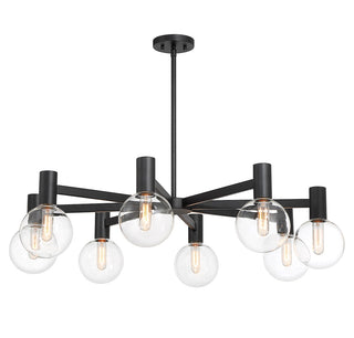 Wright Eight Light Chandelier in Matte Black