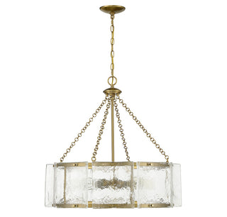 Genry Five Light Pendant in Warm Brass