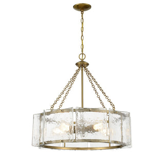 Genry Five Light Pendant in Warm Brass