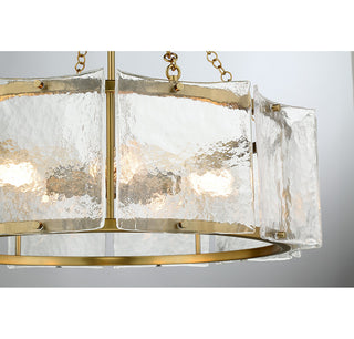 Genry Five Light Pendant in Warm Brass