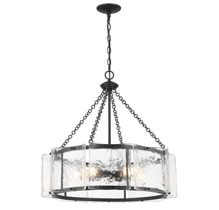 Genry Five Light Pendant in Matte Black