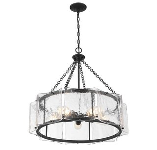 Genry Five Light Pendant in Matte Black