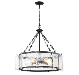 Genry Five Light Pendant in Matte Black