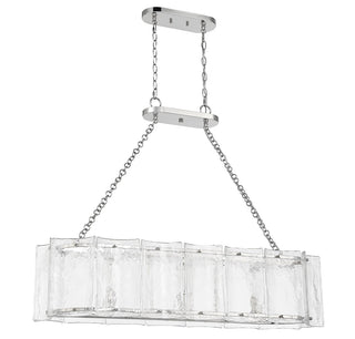 Genry Three Light Linear Chandelier in Polished Nickel