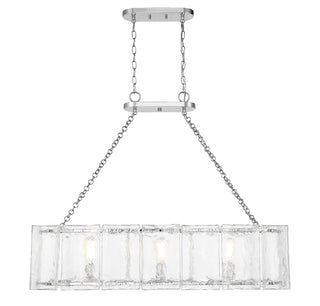 Genry Three Light Linear Chandelier in Polished Nickel