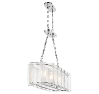 Genry Three Light Linear Chandelier in Polished Nickel