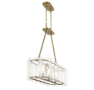 Genry Three Light Linear Chandelier in Warm Brass