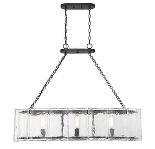 Genry Three Light Linear Chandelier in Matte Black
