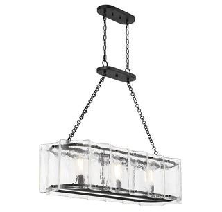 Genry Three Light Linear Chandelier in Matte Black