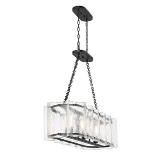 Genry Three Light Linear Chandelier in Matte Black