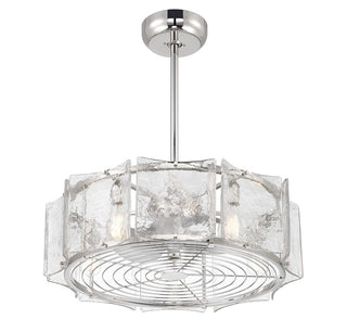 Genry LED Fan D'Lier in Polished Nickel