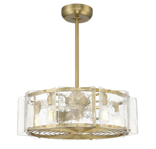 Genry LED Fan D'Lier in Warm Brass