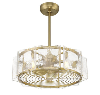 Genry LED Fan D'Lier in Warm Brass