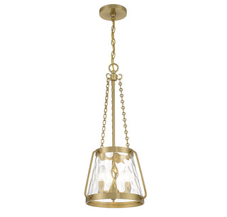 Crawford Three Light Pendant in Warm Brass