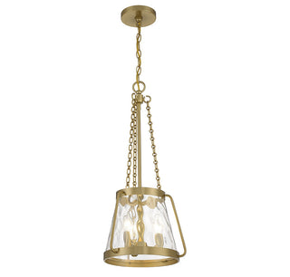 Crawford Three Light Pendant in Warm Brass