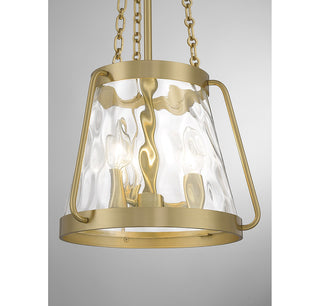 Crawford Three Light Pendant in Warm Brass