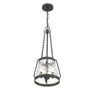 Crawford Three Light Pendant in Matte Black