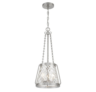 Crawford Three Light Pendant in Satin Nickel