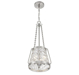 Crawford Three Light Pendant in Satin Nickel