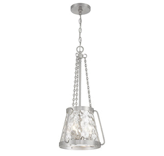 Crawford Three Light Pendant in Satin Nickel
