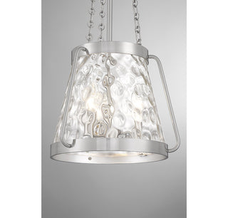 Crawford Three Light Pendant in Satin Nickel