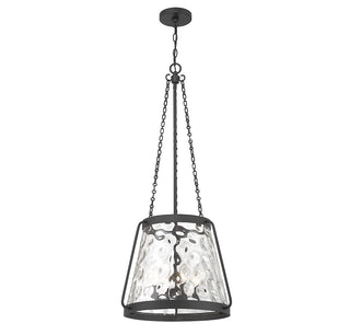 Crawford Four Light Pendant in Matte Black