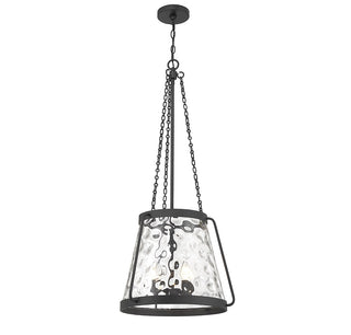 Crawford Four Light Pendant in Matte Black