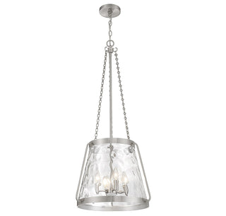 Crawford Four Light Pendant in Satin Nickel
