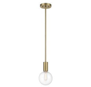 Wright One Light Mini Pendant in Warm Brass