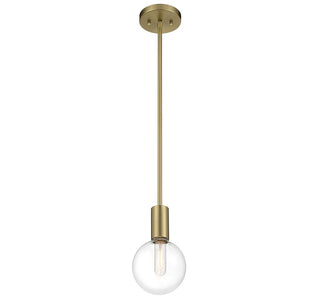 Wright One Light Mini Pendant in Warm Brass