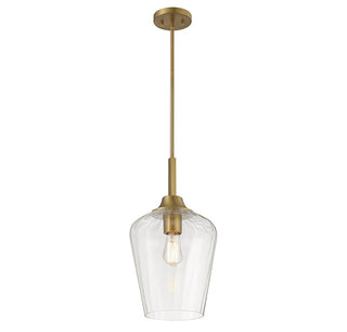 Carlton One Light Pendant in Warm Brass