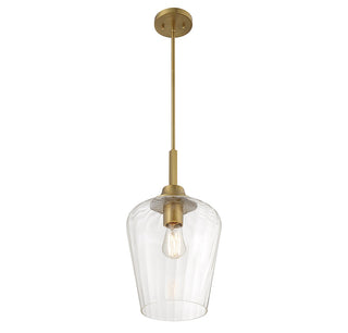 Carlton One Light Pendant in Warm Brass