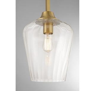 Carlton One Light Pendant in Warm Brass